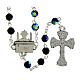 Rosario della Prima Comunione grani cristallo nero borealizzato 6mm s2