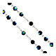 Rosario della Prima Comunione grani cristallo nero borealizzato 6mm s3