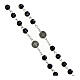 Rosario San Benedetto grani vetro nero screziato argento 6mm s3