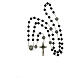 Rosario San Benedetto grani vetro nero screziato argento 6mm s4