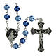 Chapelet Vierge Miraculeuse grains effet nacre en bleu clair et foncé 8 mm s1