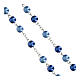 Chapelet Vierge Miraculeuse grains effet nacre en bleu clair et foncé 8 mm s3