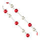 Chapelet Christ Miséricordieux grains effet nacre blancs et rouges 8 mm s3