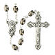 Oval glass silver rosary beads, 6x9mm s1