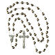 Oval glass silver rosary beads, 6x9mm s4