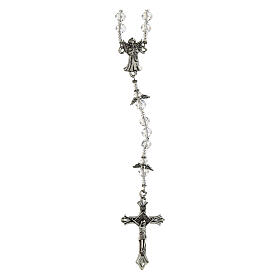 Rosario Ángel de la Guarda granos cristal transparente pater en forma de ángel 6x4mm