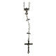 Rosario Angelo Custode grani cristallo trasparente pater a forma d'angelo 6x4mm s1