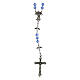 Guardian Angel rosary with 0.24x0.16-inch blue crystal beads and angel-shaped Our Father beads s1