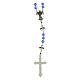 Rosario Ángel de la Guarda granos cristal azul con pater en forma de ángel 6x4mm s2