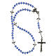 Rosario Ángel de la Guarda granos cristal azul con pater en forma de ángel 6x4mm s4