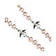 Chapelet Ange Gardien avec grains en cristal rose et Notre Père en forme d'Ange 6x4 mm s3