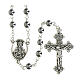 Sacred Heart rosary with 0.24-inch silver glass beads s1