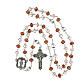 Rosario Madonna Miracolosa grani cristallo rosa bordeaux 6x8mm pater trasparenti s4