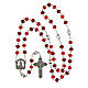 Rosario Jesús Misericordioso cristal rojo 6x8mm s4