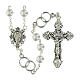 Rosario de la Boda granos perlas sintéticas blancos 8mm pater de metal s1
