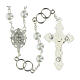 Rosario de la Boda granos perlas sintéticas blancos 8mm pater de metal s2