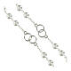 Rosario de la Boda granos perlas sintéticas blancos 8mm pater de metal s3