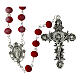 Rosenkranz Wundertätige Gottesmutter mattrotes Glas 6x8mm s1