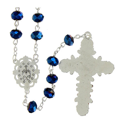 Rosario Virgen Milagrosa vidrio opaco rojo 6x8 mm 6