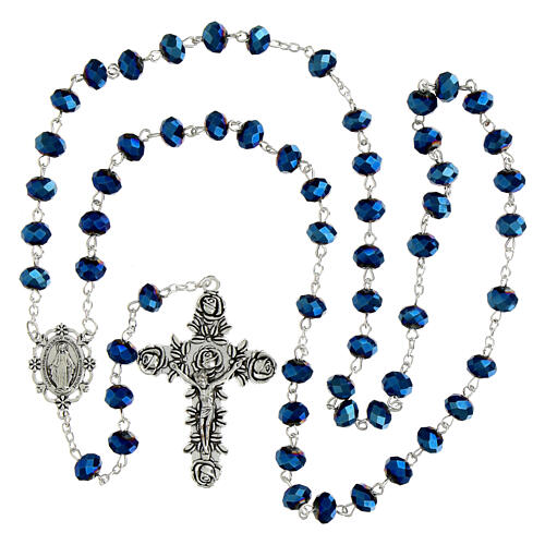 Rosario Virgen Milagrosa vidrio opaco rojo 6x8 mm 8