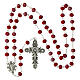 Rosario Virgen Milagrosa vidrio opaco rojo 6x8 mm s4