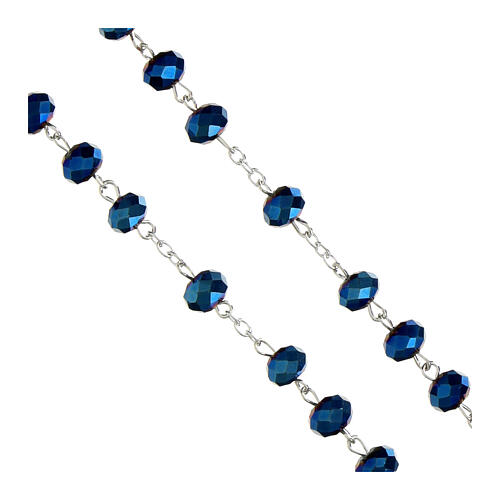 Terço Nossa Senhora das Graças em vidro opaco vermelho 6x8 mm 7