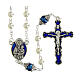 Rosario Madonna Bambino grani similperla bianchi 6mm pater s1