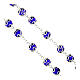 Rosario Madonna di Fatima grani vetro blu con doppia cappetta 8mm s3