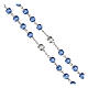 Terço contas cristal azul com Pai Nosso cristal corrente dupla 8 mm s3