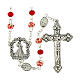 Rosary of Merciful Jesus, red crystals and decorated ceramic s1