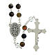 Rosario Madonna Miracolosa grani vetro screziato nero 8mm s2