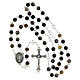 Rosario Madonna Miracolosa grani vetro screziato nero 8mm s4