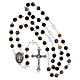 Miraculous Mary rosary with black mottled glass beads 8mm s4