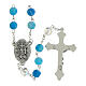 Miraculous Mary rosary with blue mottled glass beads 8mm s2