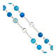 Miraculous Mary rosary with blue mottled glass beads 8mm s3