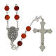 Miraculous Mary Rosary dark red mottled glass 8mm s2