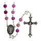 Rosary Miraculous Mary mottled glass amethyst pater crystal 8mm s1