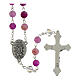 Rosary Miraculous Mary mottled glass amethyst pater crystal 8mm s2