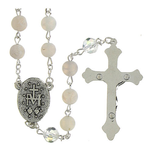 Rosary of the Miraculous Mary in mottled glass 8mm 2