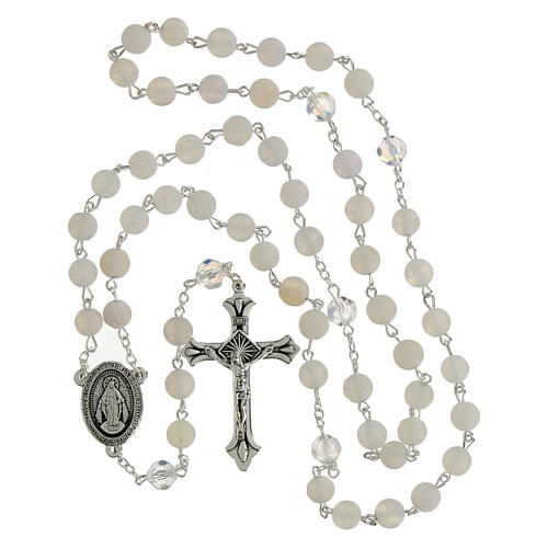 Rosary of the Miraculous Mary in mottled glass 8mm 4