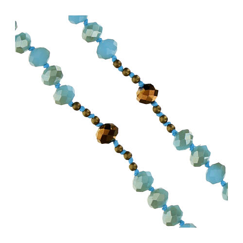 Terço Nossa Senhora das Graças cristal azul 6x8 mm 3