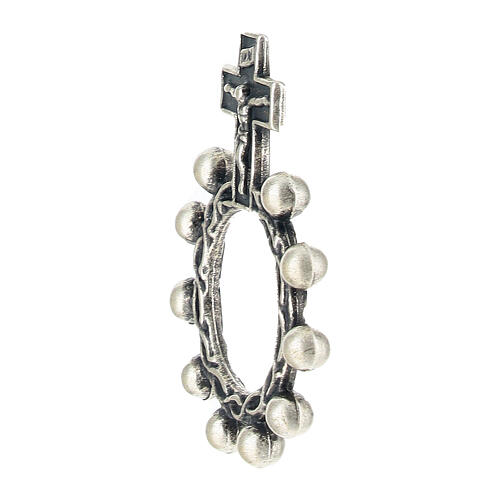 Single decade rosary ring, copper alloy, 0.7 in 2