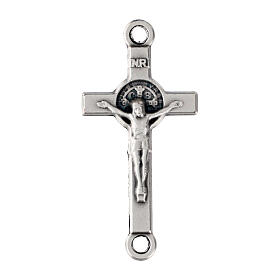 Silver cross in zamak for Our Father bead, 1x0.7 in