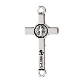 Silver cross in zamak for Our Father bead, 1x0.7 in