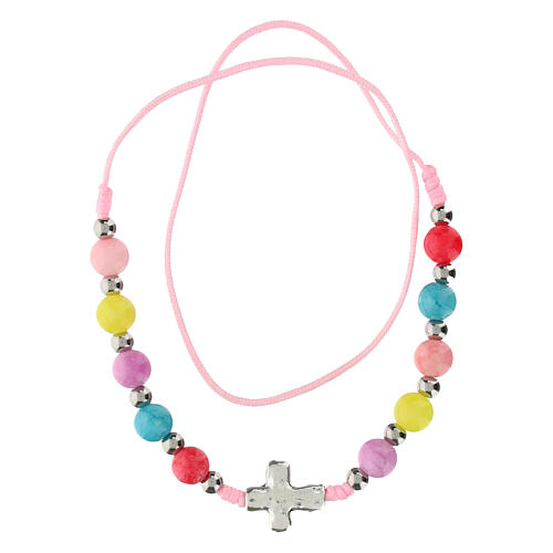 Single decade rosary accessory, multicoloured agate 1