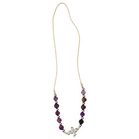 Armband, 10er-Rosenkranz, Amethyst-Perlen 3 mm