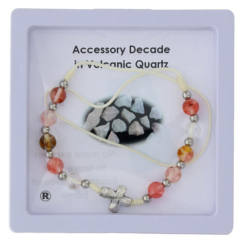 Armband, 10er-Rosenkranz, Quarz-Perlen 3 mm 3