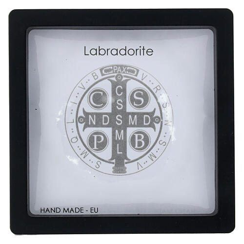 Armband, elastisch, graue Labradorit-Perlen 4