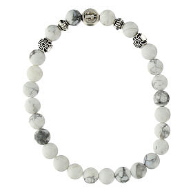 Bracelet howlite blanche élastique