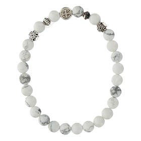 Bracelet howlite blanche élastique